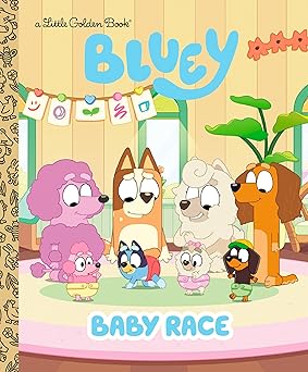 Article Image for Dive Into Bluey's Delight with 'Baby Race' Little Golden Book